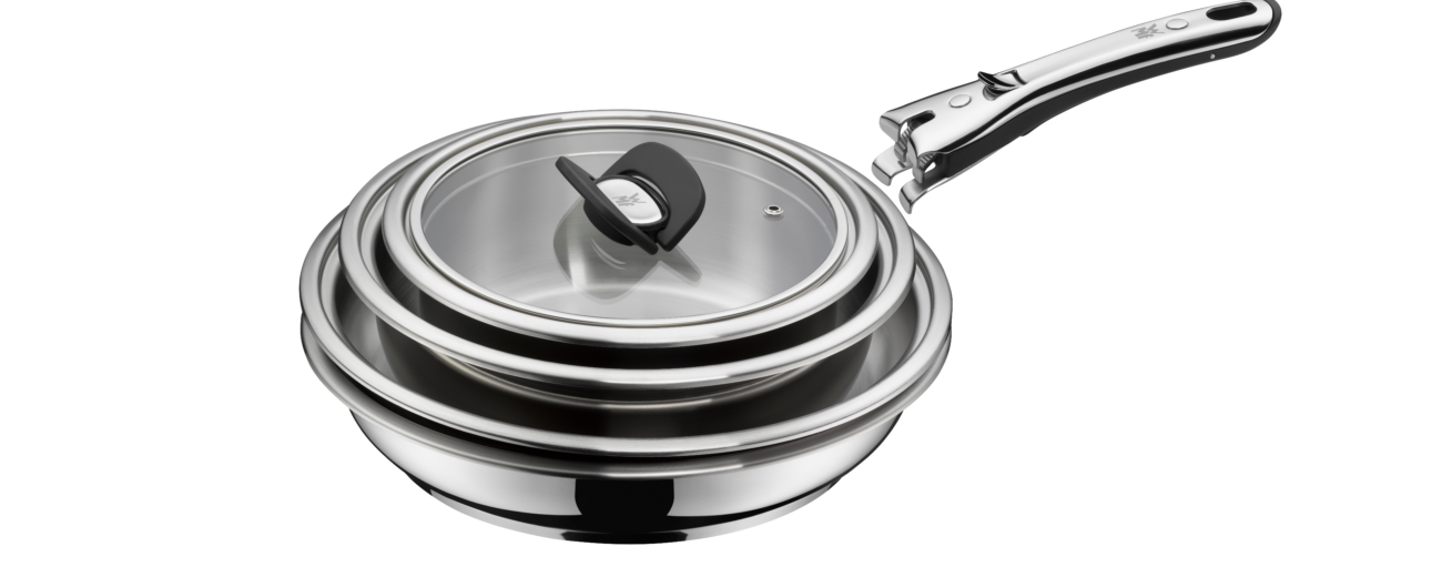 From the stove, into the oven and onto the table: WMF Click & Serve cookware